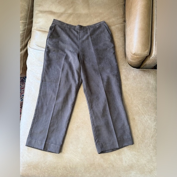 Alfred Dunner Pants - Alfred Dunner Womens Faux Suede Pull-On Straight Leg Pants Sz 14